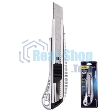 Универсальный нож Deli DL4255 18мм Лезвие SK2. Алюминиевый корпус. Общая длина: 155 мм.