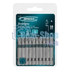 Бита Gross PH2х50мм, сталь S2, шестигр., 10 шт.