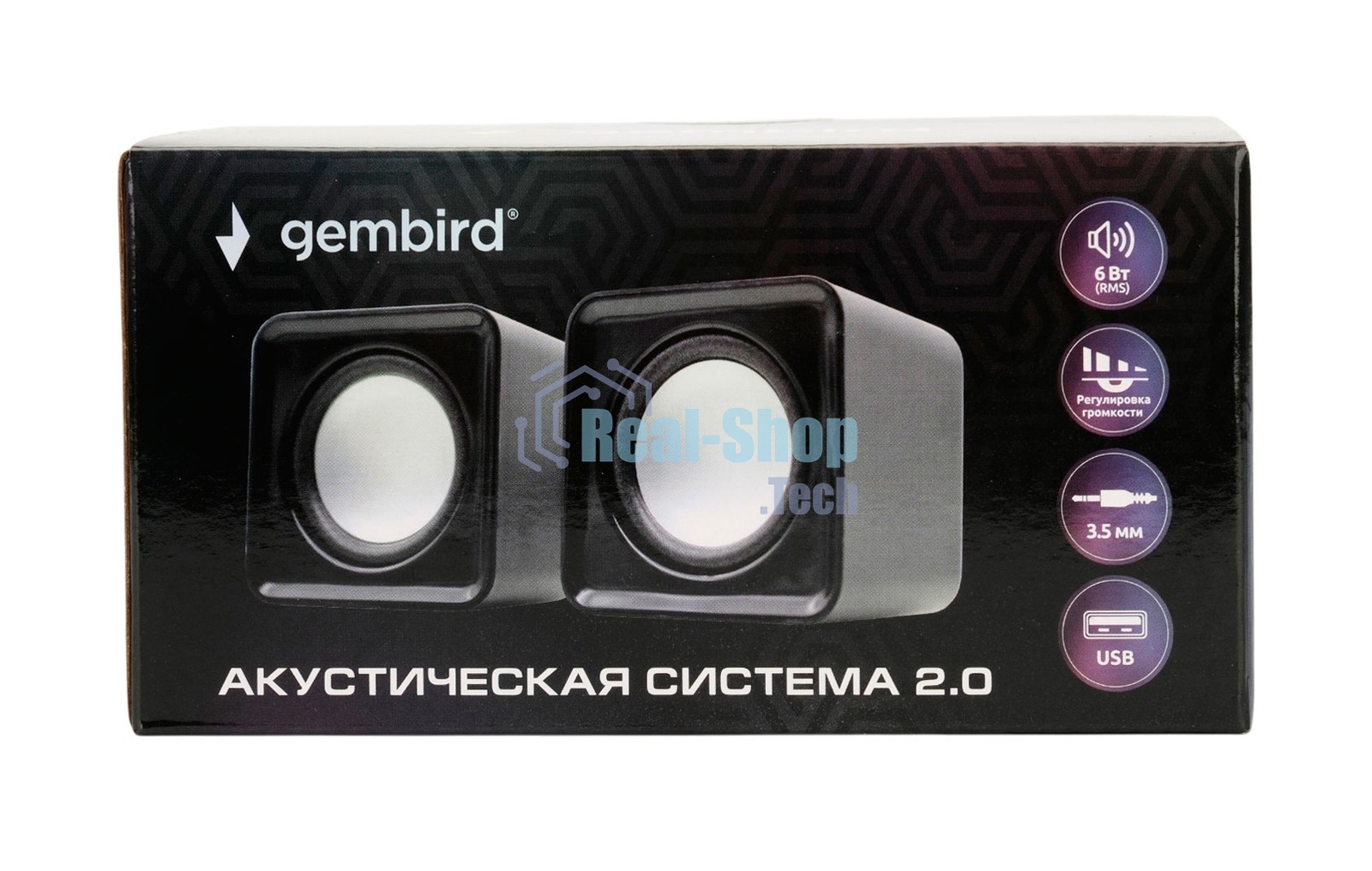 Акустическая система 2.0 Gembird SPK-120, 6Вт, пластик, рег.громкости, черный