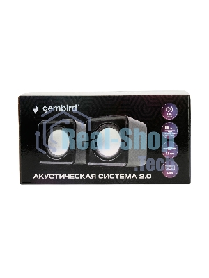 Акустическая система 2.0 Gembird SPK-120, 6Вт, пластик, рег.громкости, черный