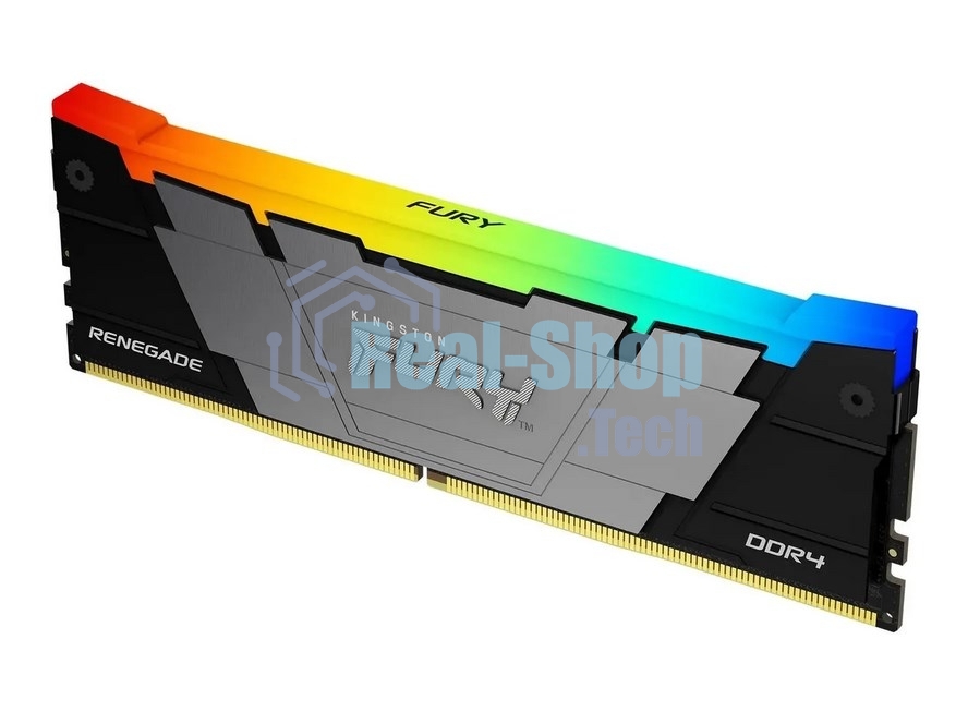 Оперативная память Kingston Fury Renegade, DDR4, 16GB (1x16GB), 3600MHz, CL16, DIMM, с радиатором, RGB, серый/черный