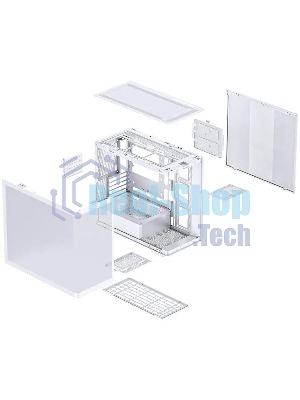 Корпус без блока питания JONSBO D300, Mini-Tower, TG, no fan, 2xUSB-A 3.2 + 1xUSB-C 3.2, mATX, mITX White