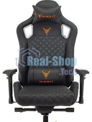 Кресло игровое Knight TITAN черный ромбик эко.кожа с подголов. крестовина металл