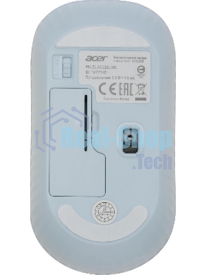Комплект клавиатура + мышь Acer OCC205 беспроводной USB, 1200 dpi, белый/голубой