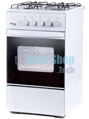 Плита газовая Лада Nova RG 24040 W белый, конфорок 4 газовых, духовка 50 л, 50 см x 85 см x 60 см
