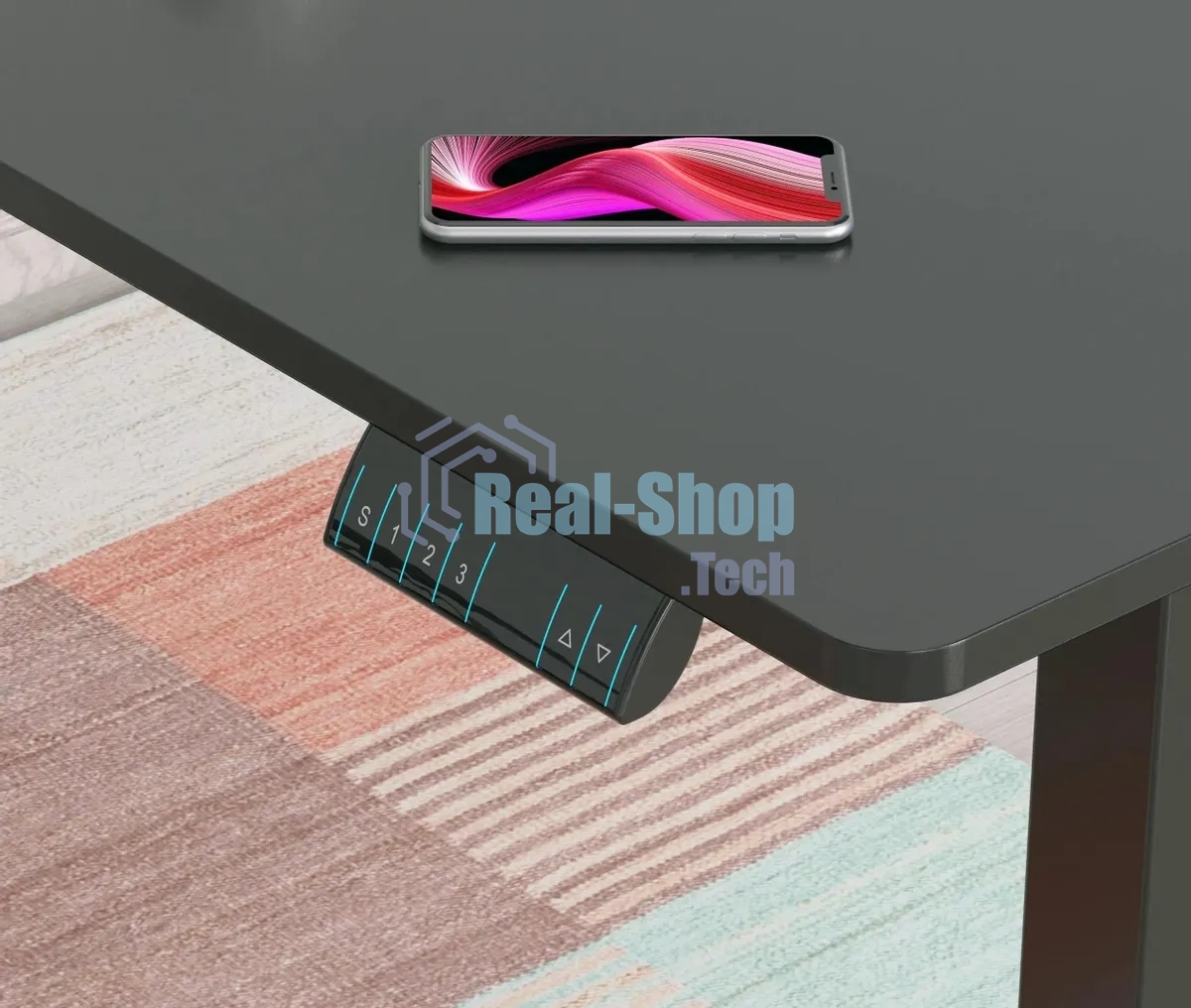 Стол компьютерный Cactus угловой подъемный столешница МДФ черный каркас черный 1600х1400х720х1180 мм (CS-EDXL-BBK)