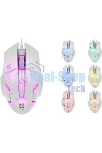 Мышь проводная Defender Host MB-982 белый, 1000 dpi, USB, кнопки - 3