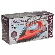 Утюг Аксинья КС-3004 черный с красным, 2200 Вт, 25 г/мин, 120 г/мин, 160 мл