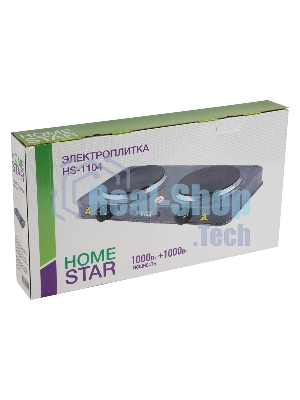 Плита настольная электрическая Homestar HS-1104 серый, 2 кВт, ТЭН, конфорки - 2, эмаль, поворотные переключатели