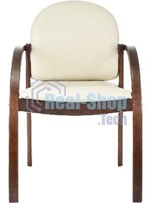 Стул Бюрократ ДЖУНО светло-бежевый, эко.кожа, на ножках дерево