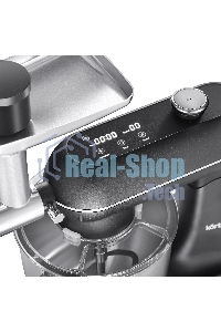 Кухонная машина KORTING KKM 0107 MB N, мощность 1500 Вт, 5 насадок, объем чаши 6.5 л, сенсорный дисплей/механическое управление, планетарное вращение, 11 скоростей, турборежим, импульсный режим, таймер, насадка для смешивания/крюк для теста/веничк/мясоруб