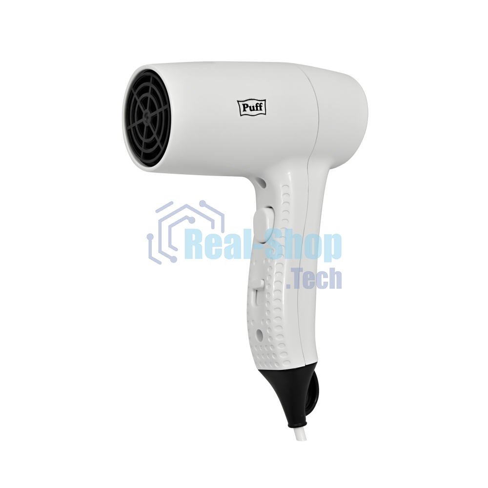 Фен для волос настенный Puff 1203B, белый, 1,2 кВт