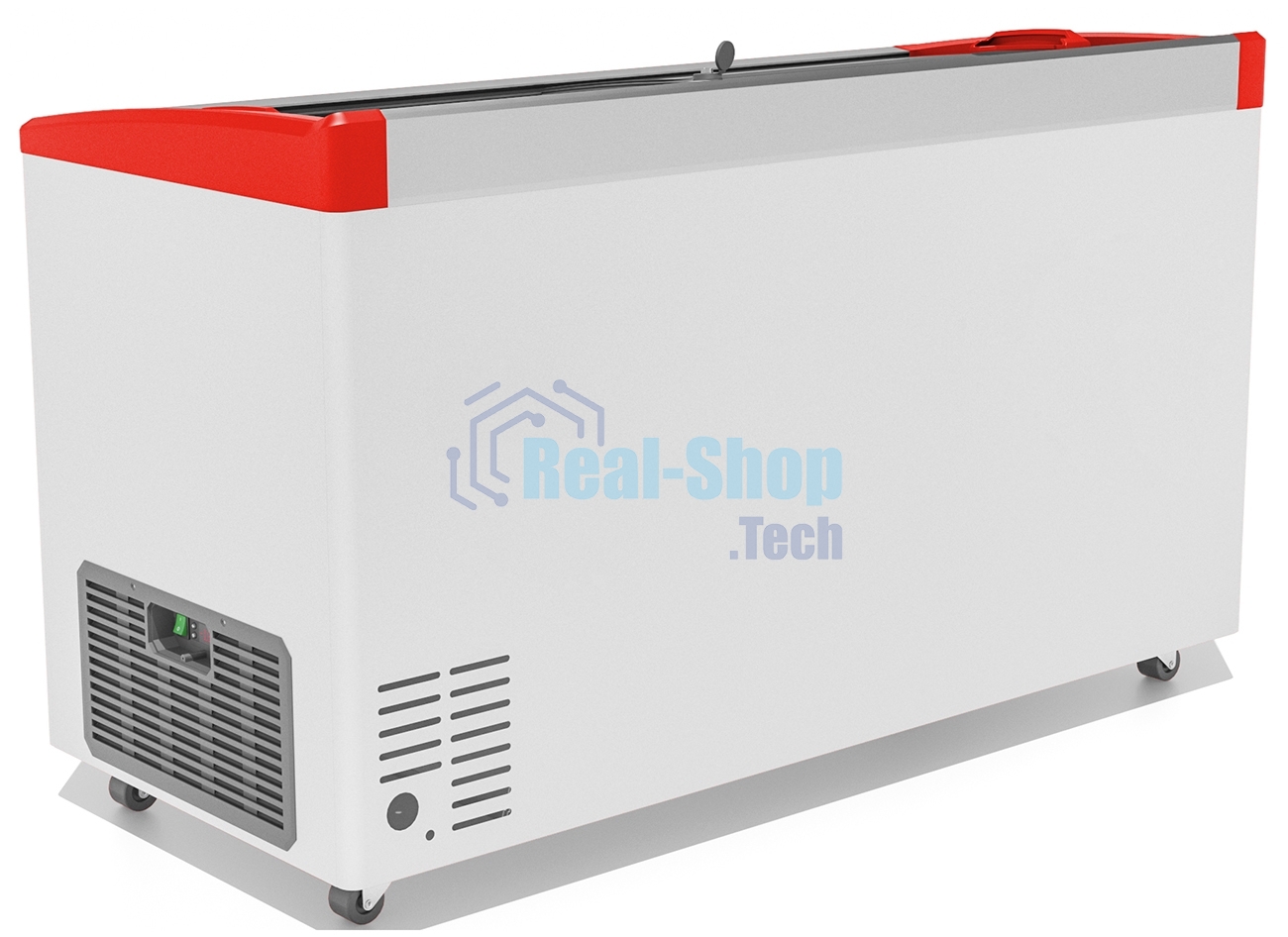 Морозильный ларь FROSTOR GELLAR FG 500 E, белый/красный, 450л, 5 корзин