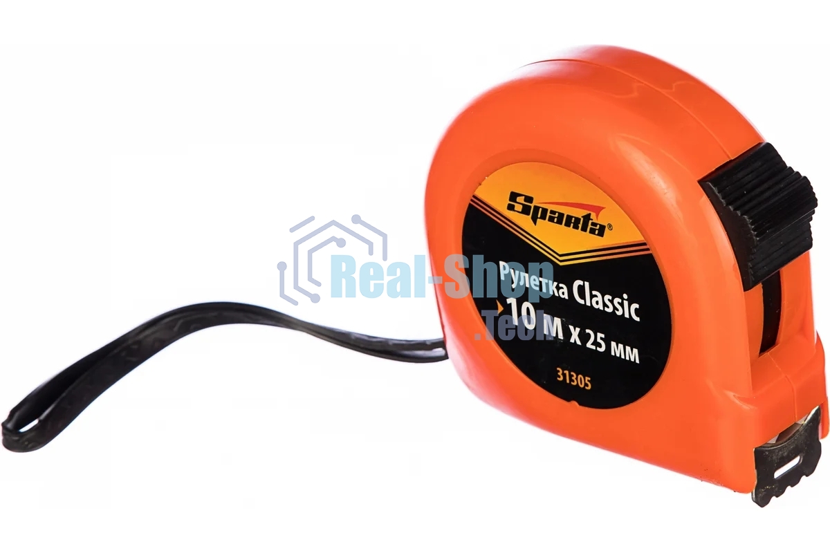 Рулетка Sparta Classic, 10 м х 25 мм, пластиковый корпус