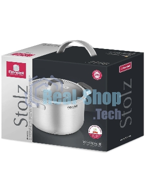 Кастрюля Rondell Stolz RDS-1753, 3.2 л, 20 см, с крышкой, сталь