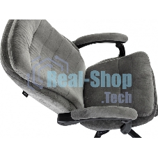 Кресло руководителя Бюрократ T-9950MSG-F Fabric серый Light-19, крестов. пластик, подст. для ног