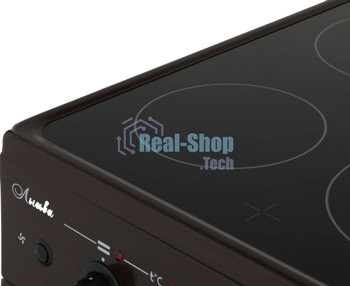 Плита электрическая Лысьва EF4004MK00 коричневый, конфорок 4 шт, духовка 57 л, 50 см x 84 см x 60 см (без крышки)