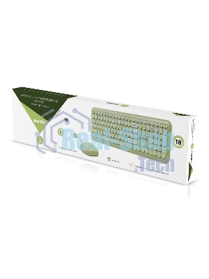 Комплект клавиатура+мышь Smartbuy 666395AG беспроводной, USB, 1000 DPI, зелёный