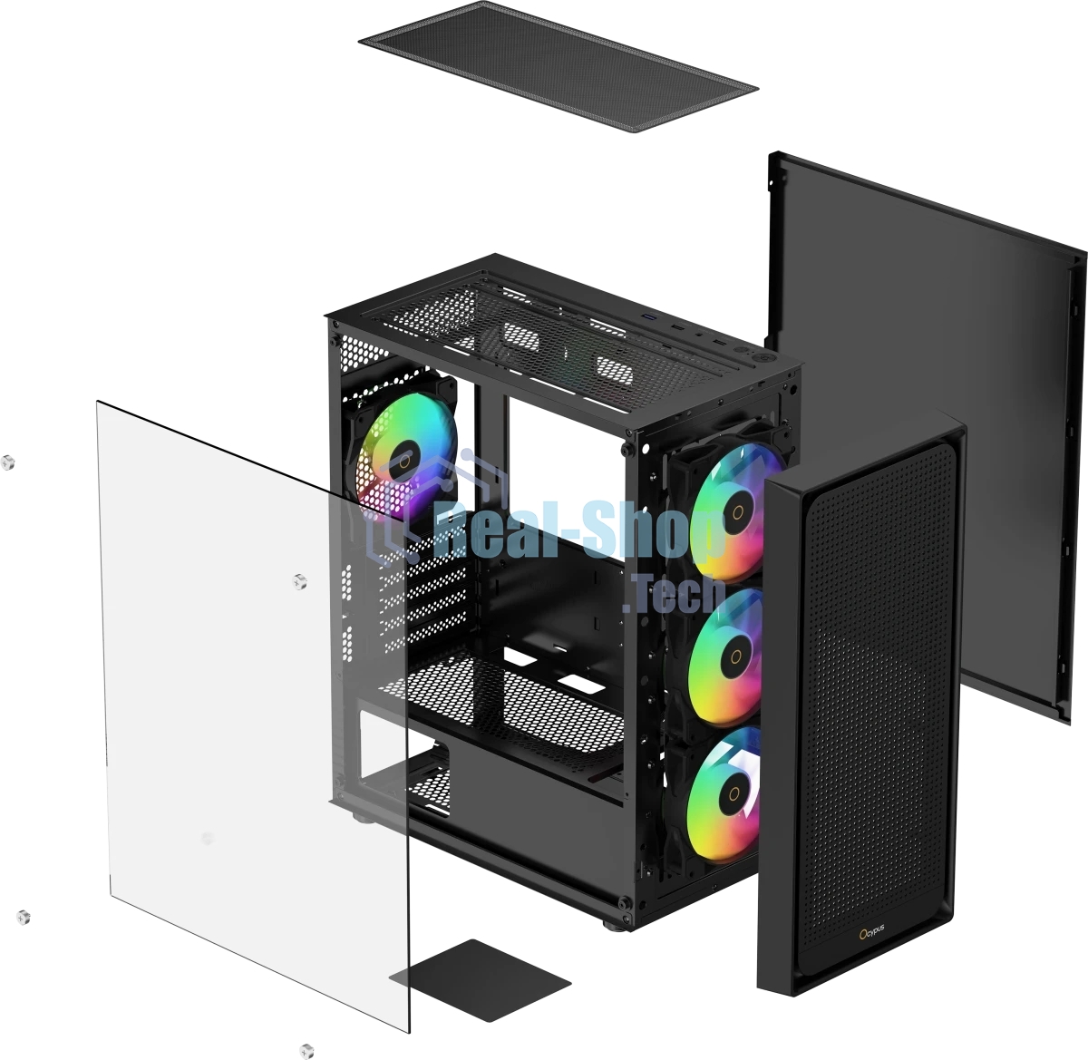 Компьютерный корпус Ocypus Gaммa C50 BK ARGb, MATX, USB 3.0*1+USB 2.0*2, FRONT 3x120мм ARGb, REAR 1x120мм ARGb