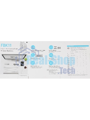 Клавиатура беспроводная A4Tech Fstyler FBK11 USB, Bluetooth/Радиоканал, белый/серый