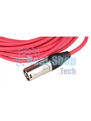 Микрофонный кабель FORCE FMC-05/10 RD XLR (F)- XLR(M), разъемы с никелевым корпусом и посеребренными контактами, 10 м, цвет красный