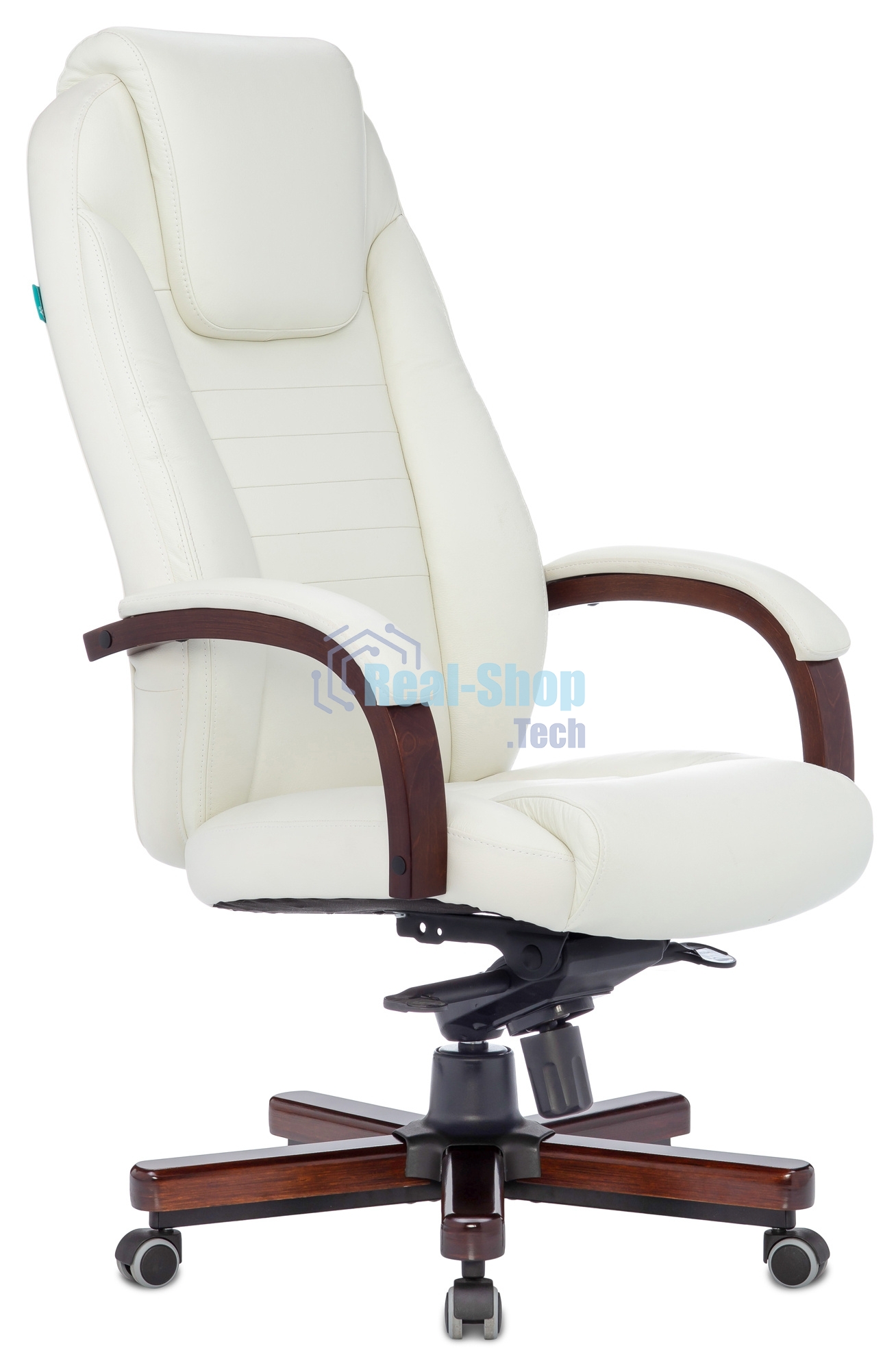 Кресло руководителя Бюрократ T-9923WALNUT/IVORY слоновая кость кожа крестовина дерево