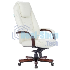 Кресло руководителя Бюрократ T-9923WALNUT/IVORY слоновая кость кожа крестовина дерево