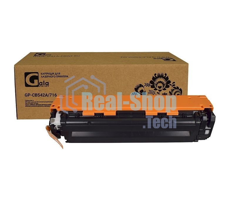 Картридж лазерный GalaPrint GP-CB542A/716 желтый (1400 стр) для HP Color LaserJet CP1210/CP1215/CP1510/CP1518/CM1300/1312 Canon Color Shot LBP 5050/5970/5975, MF-8030/8040/8050