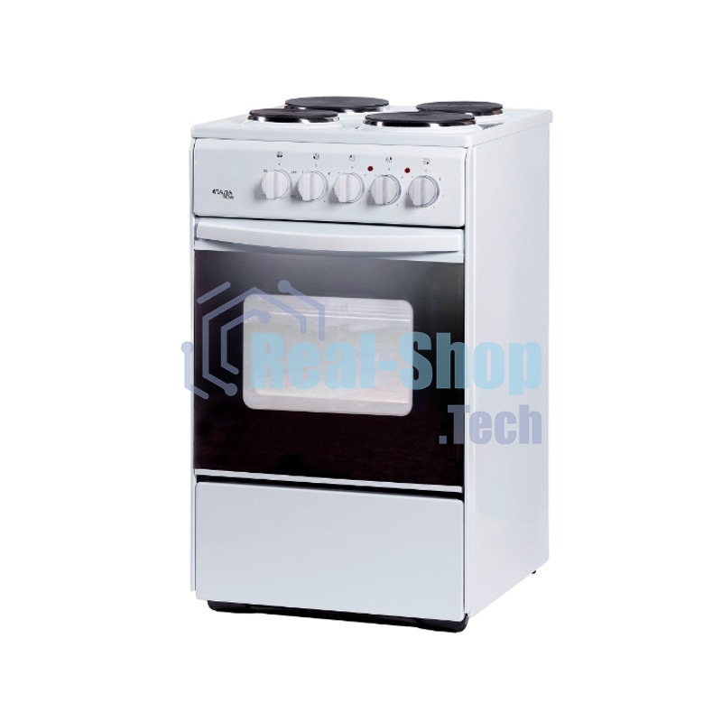 Плита электрическая Лада Nova AE 14027 W белый, конфорок 4 электрических, духовка 50 л, 50 см x 85 см x 60 см