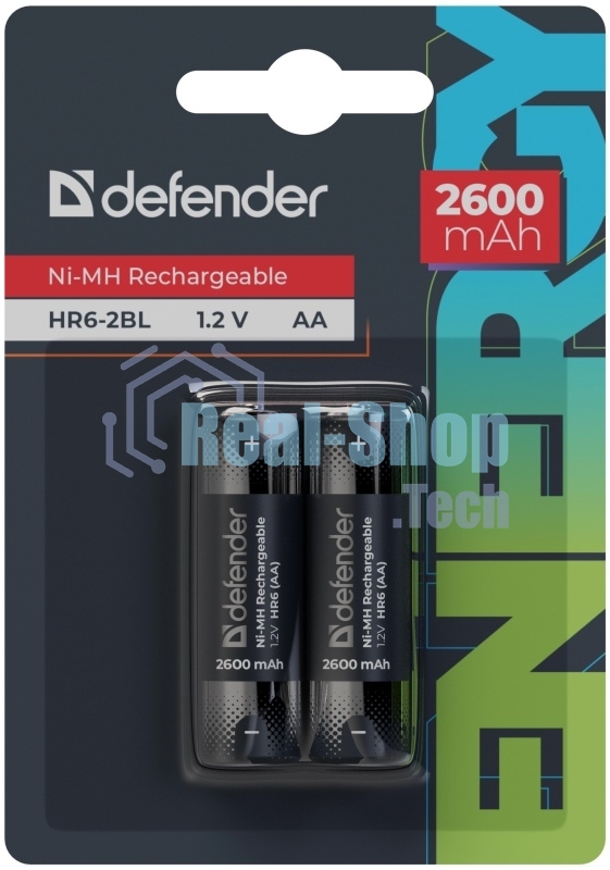 Аккумуляторная батарея Defender HR6-2BL 2600 mAh АА, Ni-MH, блистер, 2 шт.