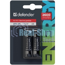 Аккумуляторная батарея Defender HR6-2BL 2600 mAh АА, Ni-MH, блистер, 2 шт.