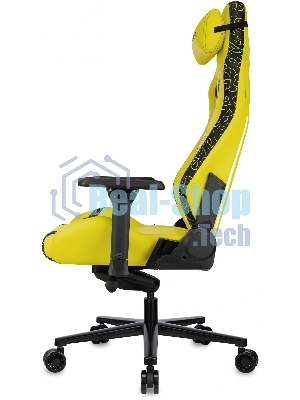 Кресло Knight Craft Dragon желтый, экокожа, 120 кг, механизм качания