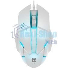 Мышь проводная Defender Host MB-982 белый, 1000 dpi, USB, кнопки - 3