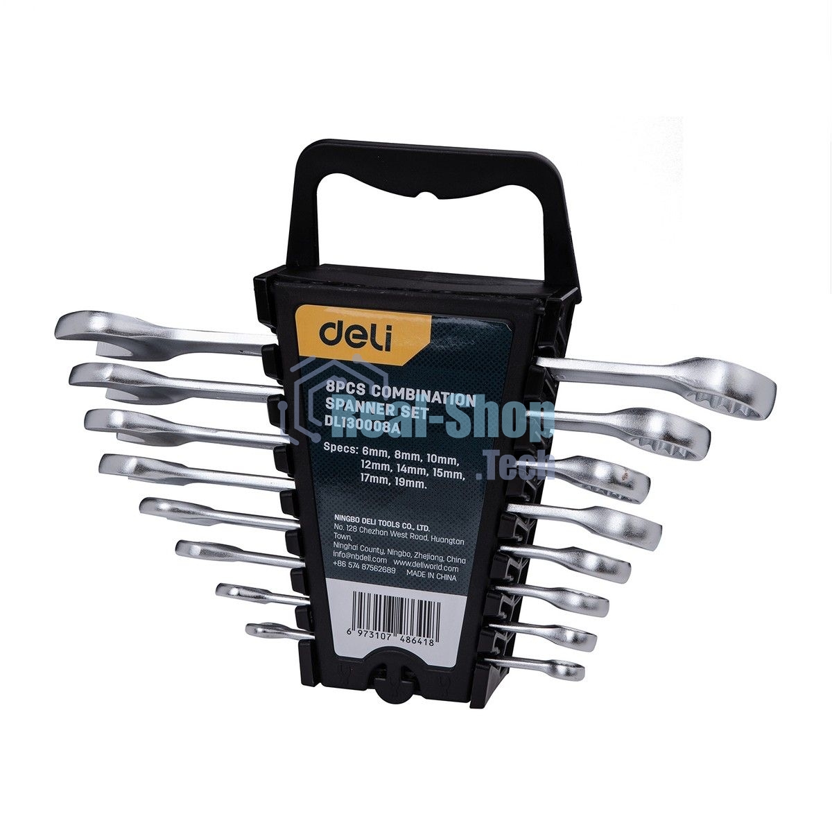 Набор комбинированных гаечных ключей 8 шт Deli DL130008A Спецификация: 6 мм, 8 мм, 10 мм, 12 мм, 14 мм, 15 мм, 17 мм, 19 мм. Матовая хромированная поверхность. Пластиковая упаковка.
