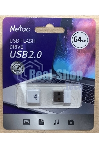 Флешка USB Netac U116 64Gb NT03U116N-064G-20WH, USB 2.0, миниатюрная пластиковая белая