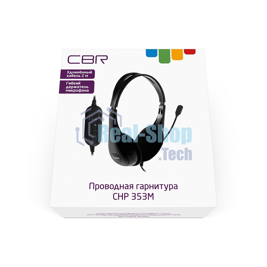 Гарнитура проводная игровая CBR CHP 353M White проводная стерео, микрофон с шумоподавл., накл. наушники, USB, кнопка выкл. микрофона, регул. громк., регул. оголовья, длина каб. 2 м, цвет черный-белый
