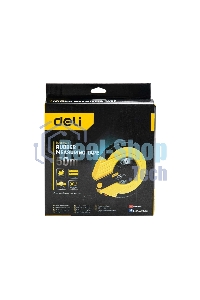 Мерная лента Deli DL9850ZY 50м x 14.5мм Ударопрочный корпус. Основной класс точности. Метрическое полотно из стекловолокна и ПВХ.