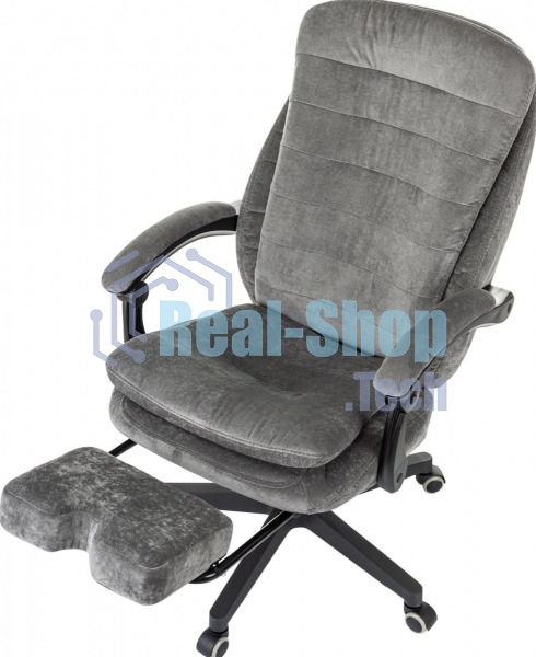 Кресло руководителя Бюрократ T-9950MSG-F Fabric серый Light-19, крестов. пластик, подст. для ног
