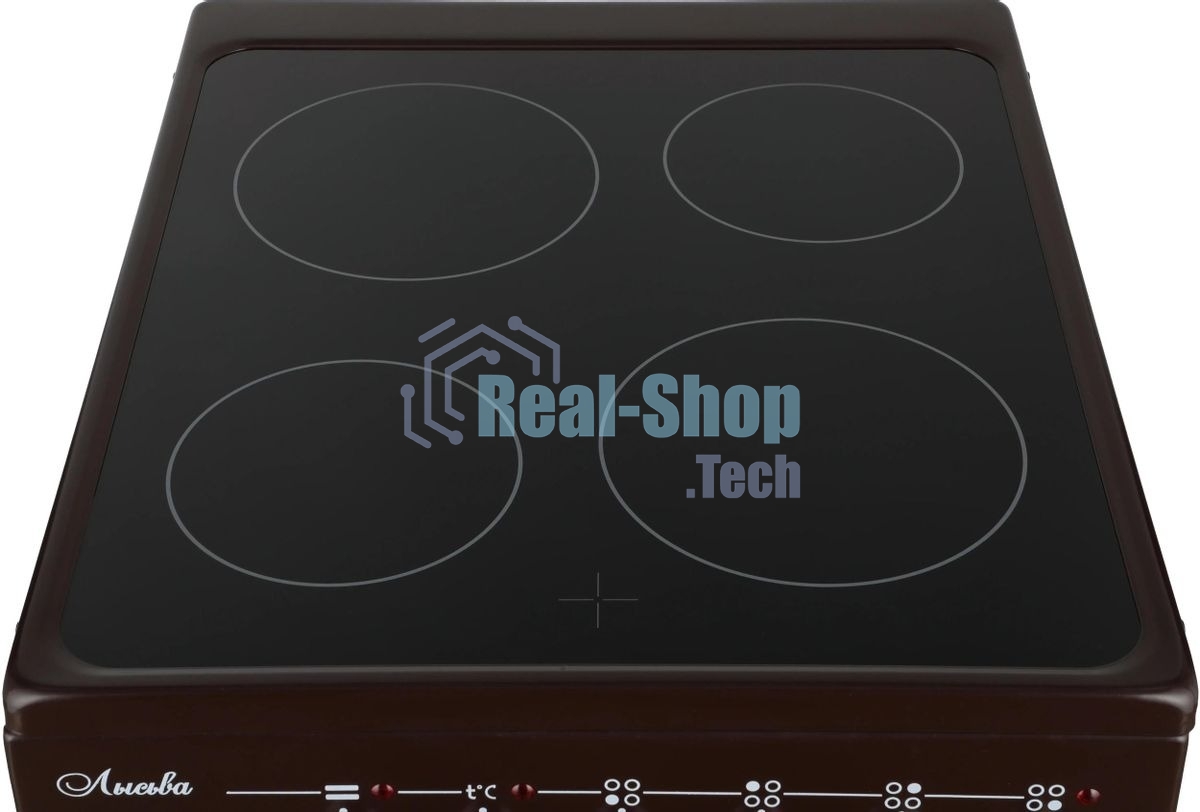 Плита электрическая Лысьва EF4004MK00 коричневый, конфорок 4 шт, духовка 57 л, 50 см x 84 см x 60 см (без крышки)