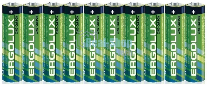 Мизинчиковая батарейка Ergolux R 03 SR10 (R03 SR10, ААА 1.5В)(10 шт. в уп-ке)