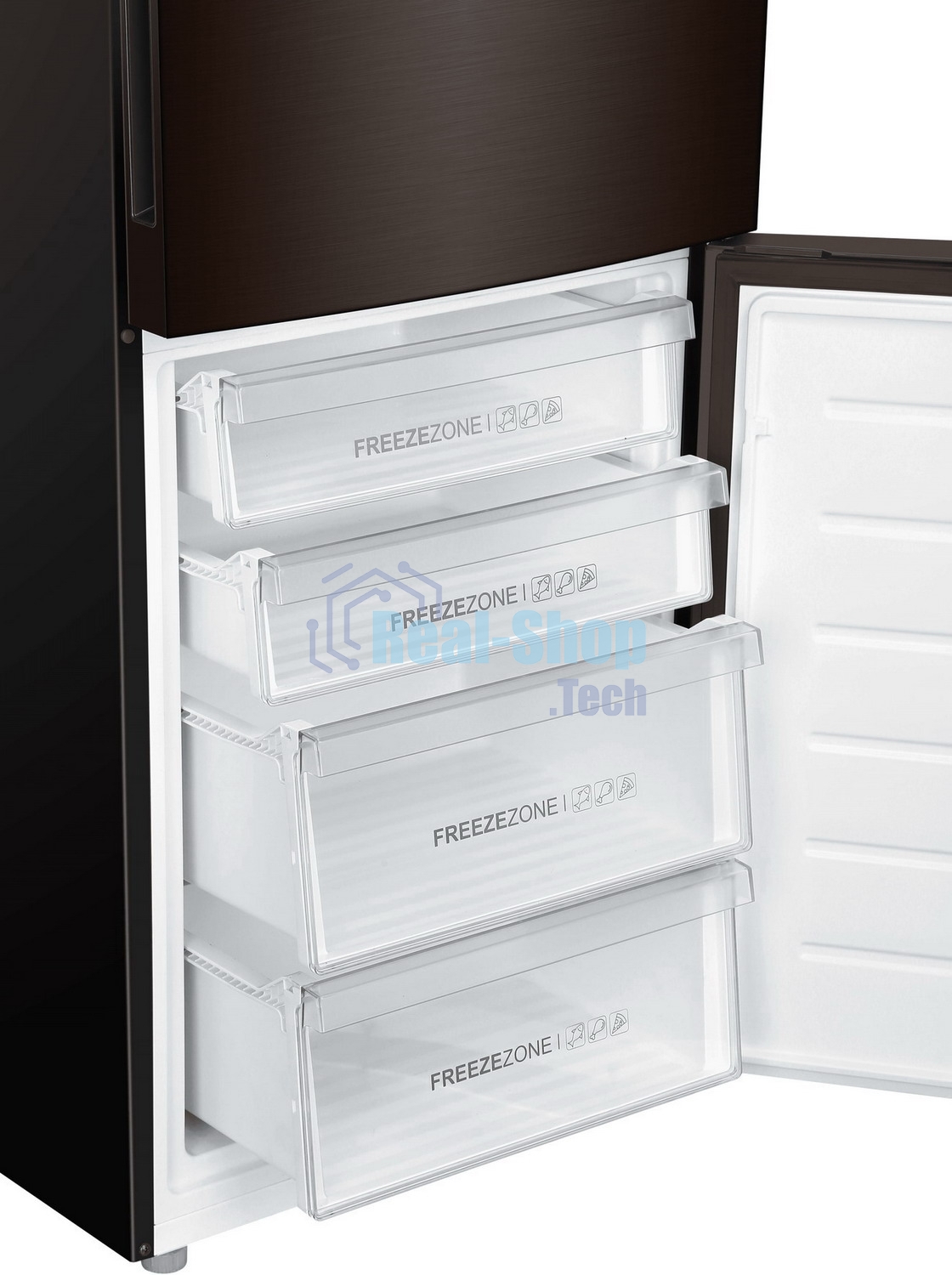 Холодильник Haier C4F740CDBGU1 графитовый двухкамерный 286/115л морозилка снизу, No Frost