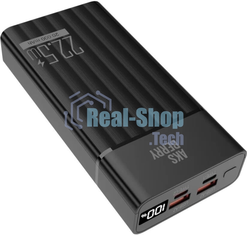 Портативный аккумулятор AKSBERRY (6900295650017) E202 Riffles PD22,5w 20000mAh (черный)
