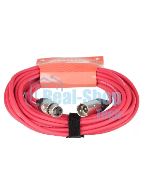 Микрофонный кабель FORCE FMC-05/10 RD XLR (F)- XLR(M), разъемы с никелевым корпусом и посеребренными контактами, 10 м, цвет красный