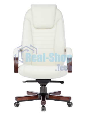Кресло руководителя Бюрократ T-9923WALNUT/IVORY слоновая кость кожа крестовина дерево