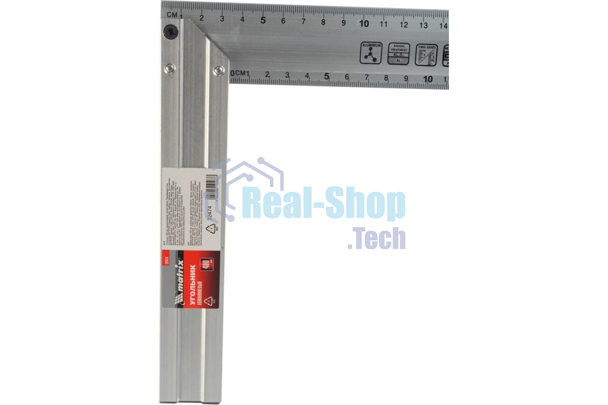 Угольник Matrix, 400 мм, алюминиевый, литой