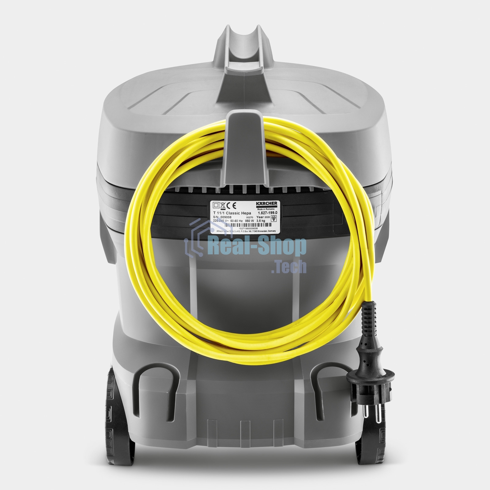 Пылесос Karcher T 11/1 Classic *EU желтый/серый, 850 Вт, уборка сухая, пылесборник контейнер/мешок, 11 л