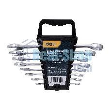 Набор комбинированных гаечных ключей 8 шт Deli DL130008A Спецификация: 6 мм, 8 мм, 10 мм, 12 мм, 14 мм, 15 мм, 17 мм, 19 мм. Матовая хромированная поверхность. Пластиковая упаковка.