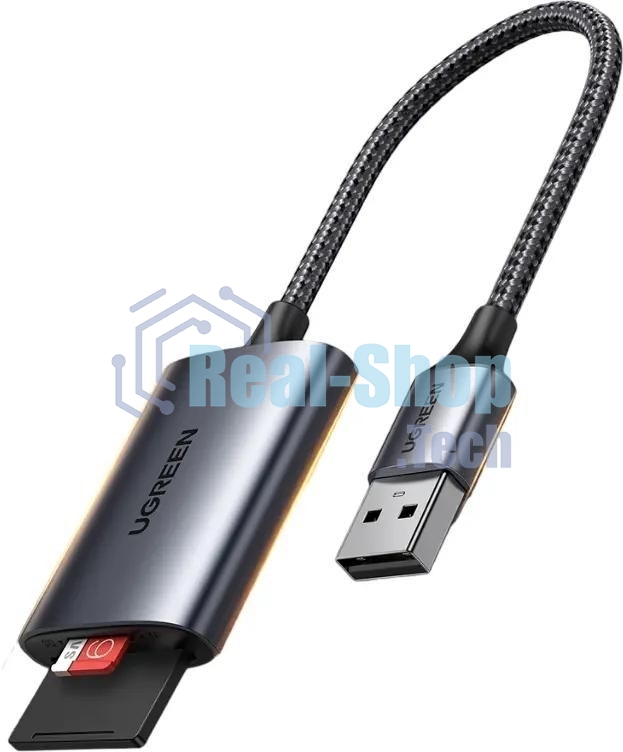 Кард-ридер UGREEN CM401/серый/SD,TF/USB Type-C/пластик