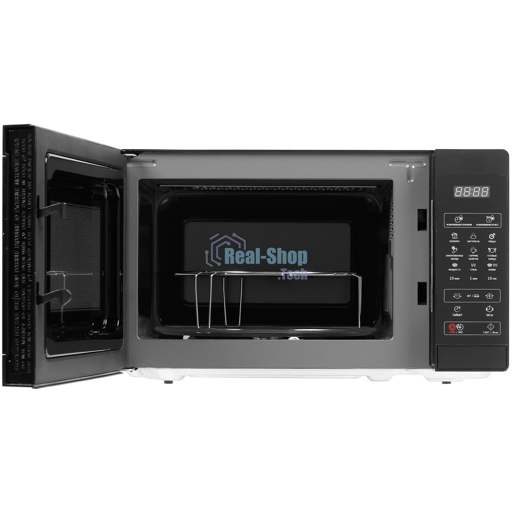 Микроволновая печь Sharp R-6800RK черный, 20 л, 800 Вт, переключатели - сенсор