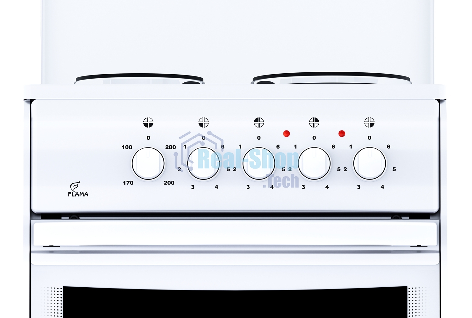 Плита электрическая FLAMA AE 1409 W белый, конфорок 4 электрических, духовка 50 л, 50 см x 85 см x 60 см